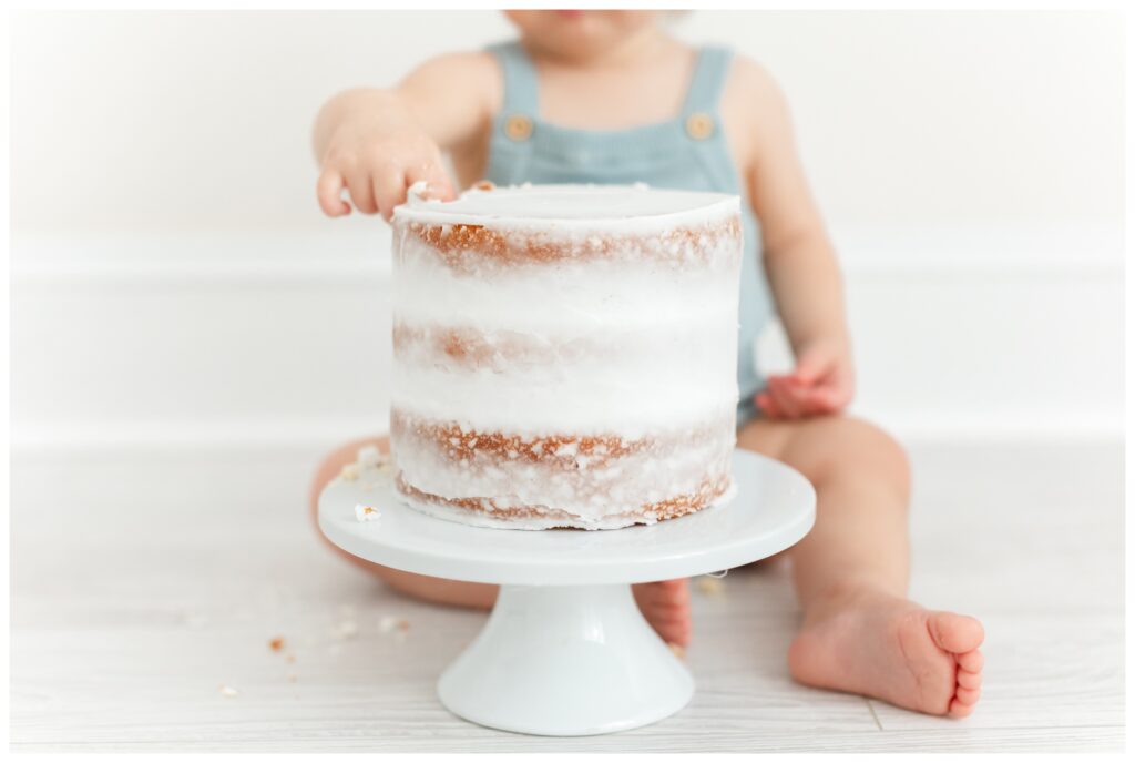 Up Close Cake Smash Photo by DC Baby Photographer