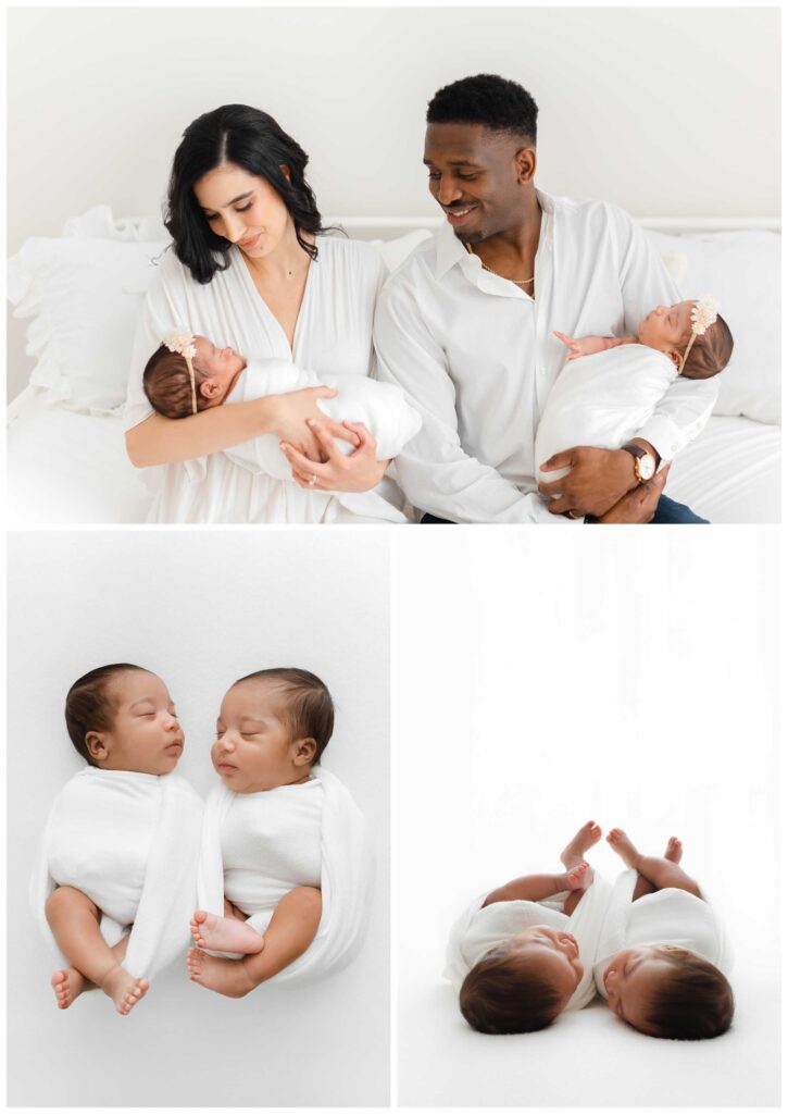 A photo of twin newborn babies at their Newborn Photography Virginia photo session