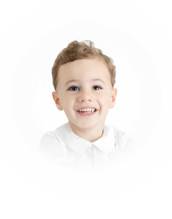 Timeless heirloom portrait of young child in studio